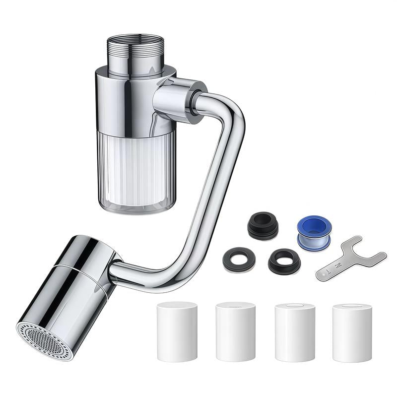 Transform Your Washing Experience with the 1440° Rotatable Faucet Aerator - Ideal for Kitchen & Bathroom, Reduces Chlorine for Gentle Care!