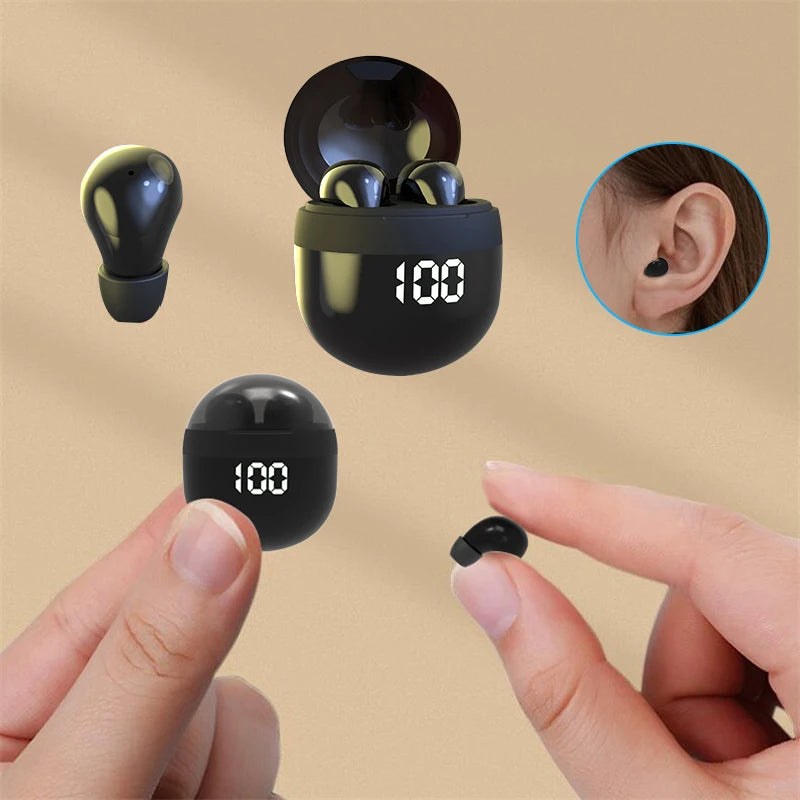 SK Mini Headphones Wireless Bluetooth Earphones Sleep Headset with Mic Noise Reduction Heavy Bass Earbuds for Smart Phone