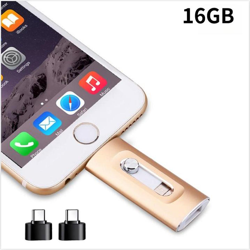 Ultimate 3 in 1 Flash Drive - High-Speed USB 3.0 Memory Storage with Free Type-C Adapter for All Your Devices - Perfect for Photos, Videos & More (64GB/128GB/256GB)