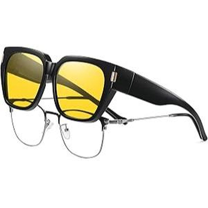 HAOLOTA Night Vision Glasses - Polarized Anti-Glare Wrap-Around Sunglasses for Clear Vision in Low Light, Perfect for Men & Women